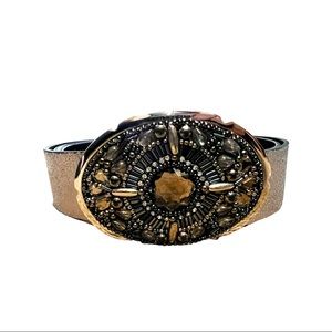 Chico’s Western Jeweled Silver Belt EUC Sz L